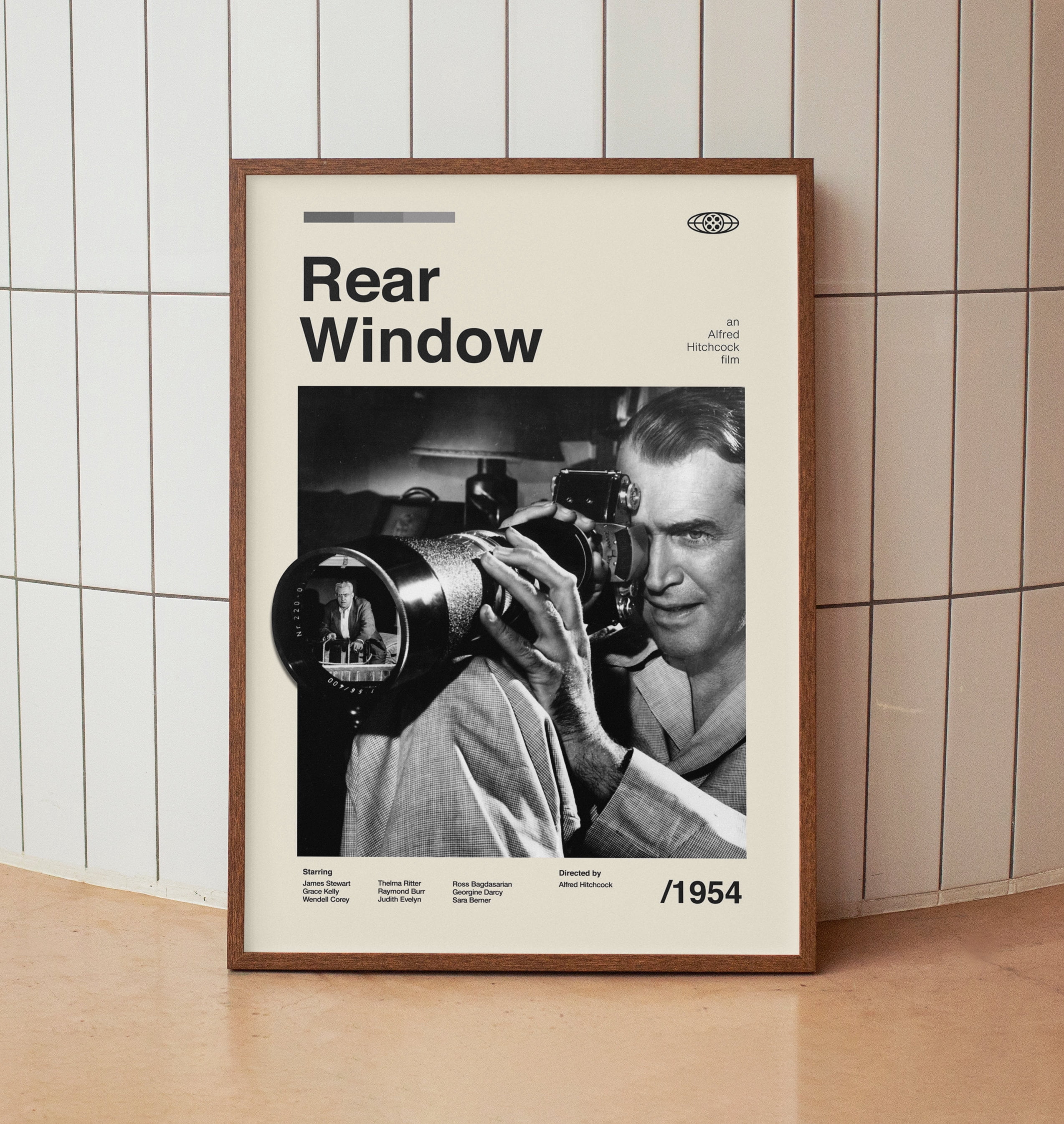 GATEGOO Poster Rear Window Vintage Minimalist Movie Poster - Alfred ...