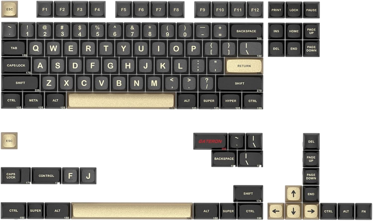 Gateron 112 Metal Keycaps, CNC Machined Aluminum Alloy Keycaps, Custom Height, 112PCS for Ergonomic Mechanical Keyboards