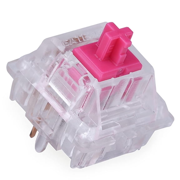 GATERON Aliaz Silent Pink Keyboard Switch, Haptic RGB LED 5-pin 60gf Black Electroplated Spring Key Switch, Suitable for MX Mechanical Keyboards (35 pcs)