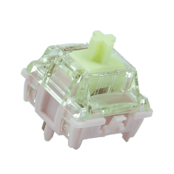 GATERON Harmonic Clicky Keyboard Switches, 5 Pin 65gf Pre-lubed Plate Mounted Pink-Green Clicky Key Switches Compatible for MX Mechanical Keyboard (35pcs)