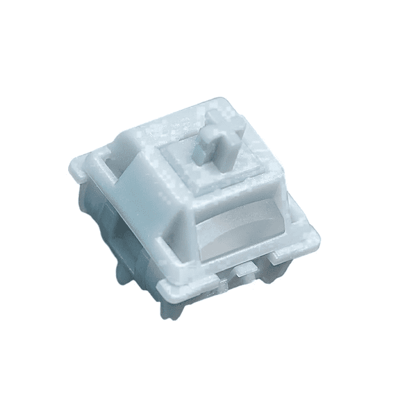 GATERON Smoothie Silver Keyboard Switches, Linear RGB LED 5 Pin Factory Pre-lubed 45gf Full POM Key Switches for MX Mechanical Keyboard(105PCS)