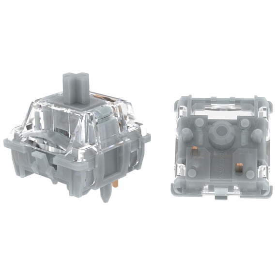 Gateron Zero Degree Fully Silent Silver Linear Switches, 45gf Pre-Lubed 5-Pin Mechanical Keyboard Switches, 35 Pcs