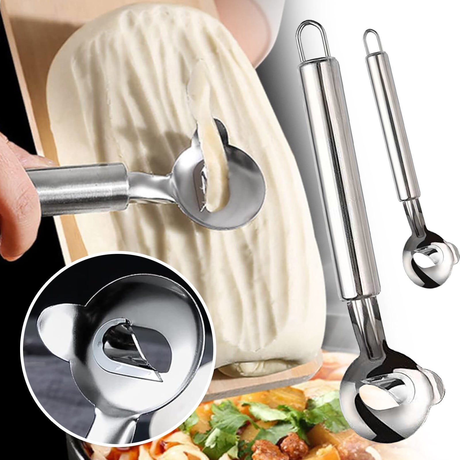 GATIK Cutter 2pc Stainless Steel Noodle Cutter For Household Use Stainless Steel Manual Pasta