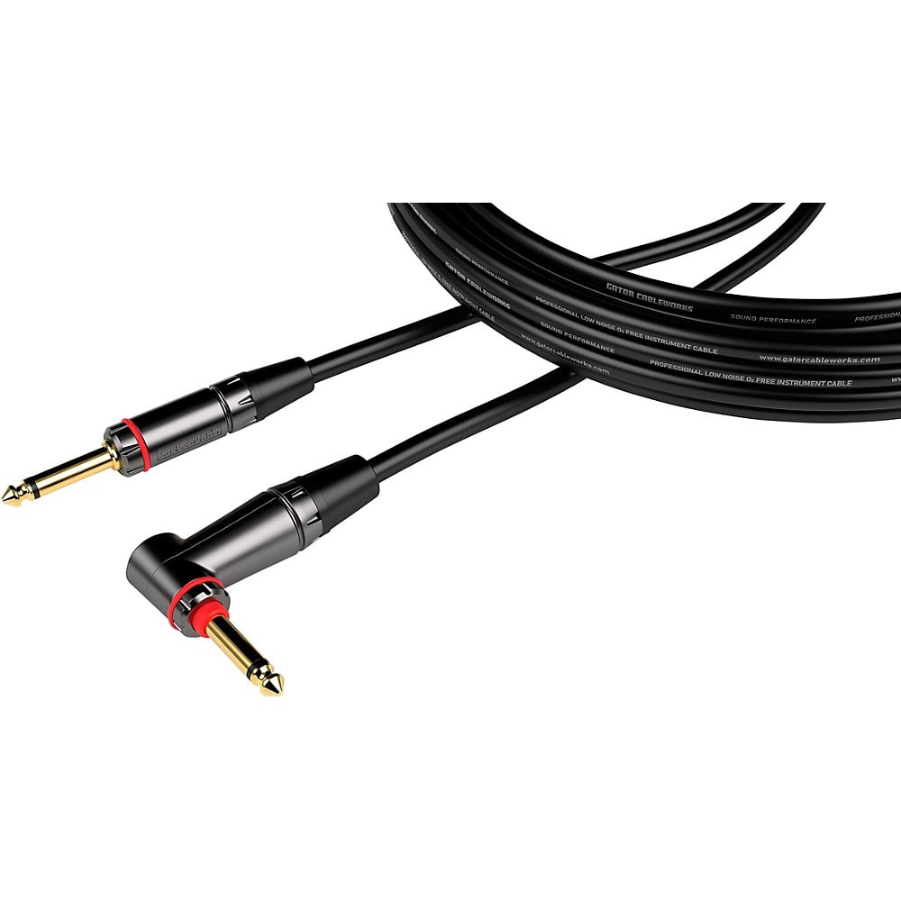 GATOR CABLEWORKS Headliner Series Straight to RA Quiet Instrument Cable 10 ft. Black