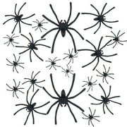 GATXVG 20 Pcs Realistic Plastic Spiders Toys Halloween Prank Props Small Size Black Spider for Kids Parties Favors, Funny Halloween Party Decorations