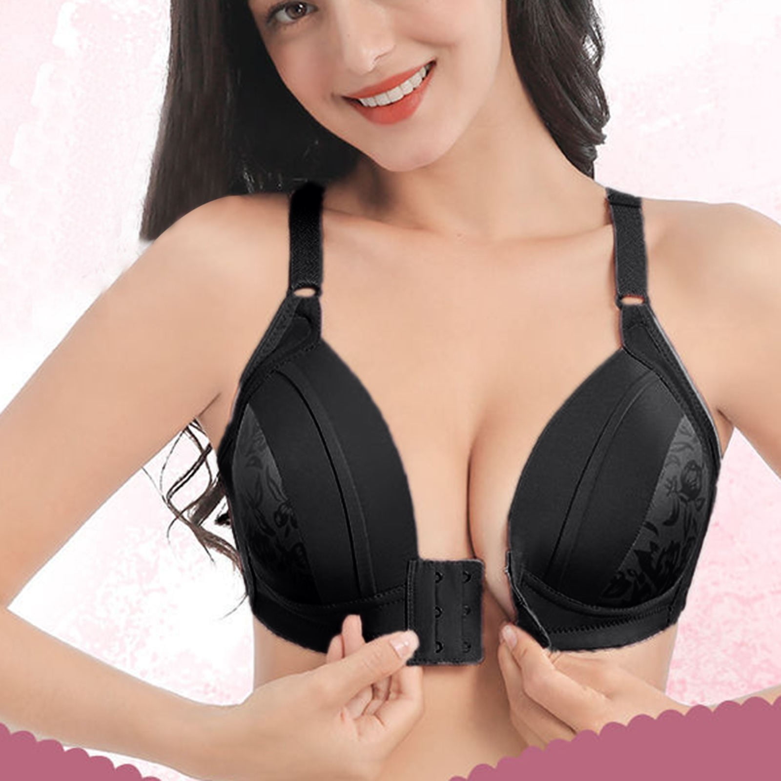 GATXVG Plus Size Bras for Women No Underwire Push Up Hollow Out