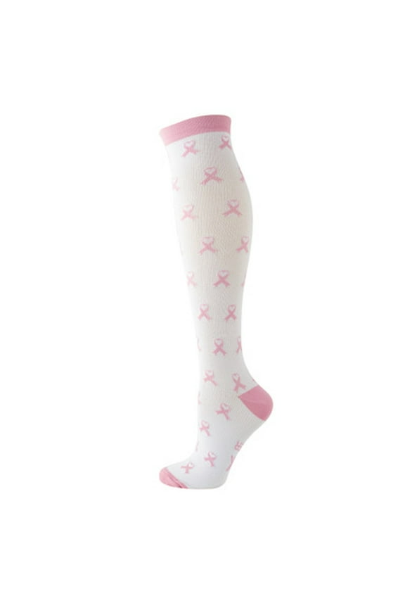 Breast Cancer Awareness Pink Ribbon Socks for Women Men Knee High Cotton Socks Outdoor Athletic Sport Walk Socks Casual Stripes Tube Socks Festival Gifts Socks