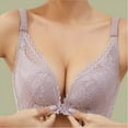 thumbnail image 1 of GATXVG Front Closure Double Support Wireless Bra, Lace Bra with Stay-in-Place Straps, Full-Coverage Wire-Free Lightly Lined Comfort Bralette for Everyday Wear, 1 of 9