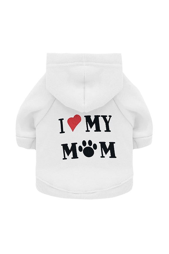 Soft Hooded Crewneck Dog Sweatshirt, White, Medium