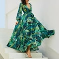 thumbnail image 1 of GATXVG Women's Summer Long Sleeve Print Swing Maxi Dresses Casual long Dress for Beach Vacation Flowy Dresses Sundress, 1 of 8