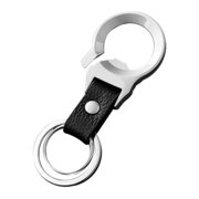 GATYZGEAR Bottle Opener Keychain with Black Leather Strap Double Loop Rings