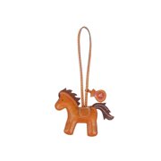 GATYZGEAR Leather Horse Handbag Charm Brown