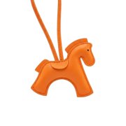 GATYZGEAR Orange Leather Horse Handbag Charm, Cute Pony Bag Accessory with Strap