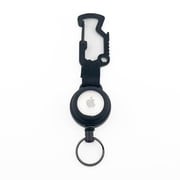 GATYZGEAR Retractable Keychain Heavy Duty - Metal Carabiner Key Chain Clip with Bottle Opener and AirTag Holder, Retractable Badge Reel Keyring for Belt, Work and Keys, Black