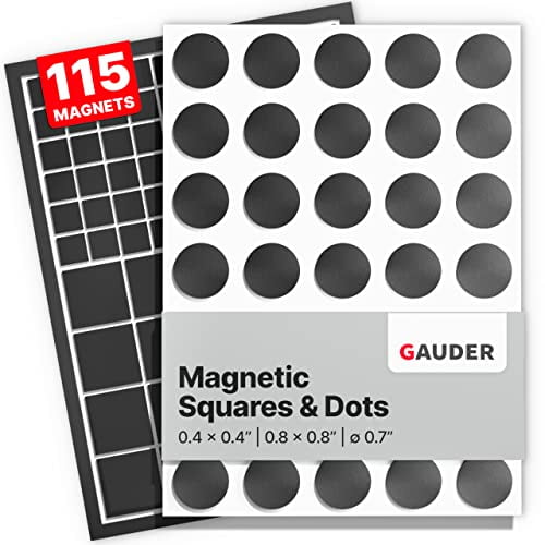 GAUDER Magnetic Dots | Small Sticky Magnets with Adhesive Backing (0.7) |  Self-Adhesive Flexible Magnets for Crafts, Whiteboards, Refrigerator