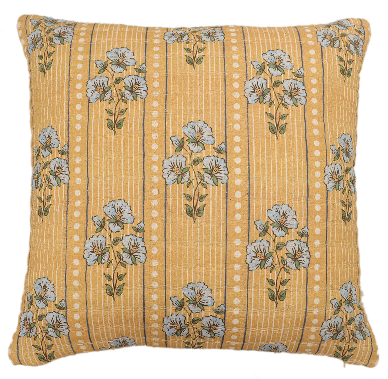 BEA DEC PLW 20X20 GAUZE FLORAL BLOCK YELLOW