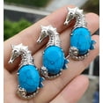 thumbnail image 1 of GAVONO 10pcs Blue Turquoise Gems stone Seahorse Pendants Energy Reiki Healing Amulet, 1 of 1