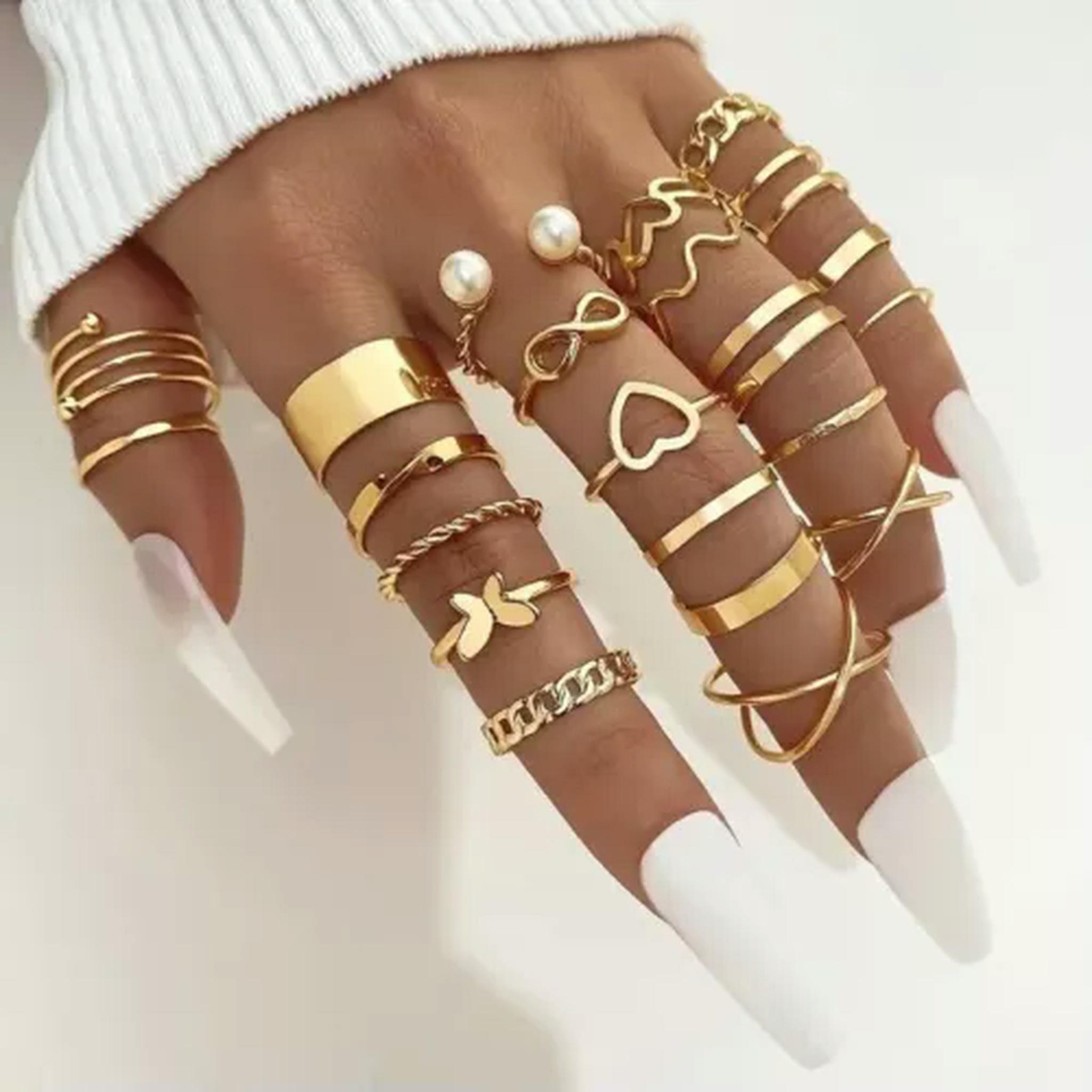 Stackable Knuckle Rings GAVONO 22 Pcs Knuckle Rings Set Stackable Rings Boho Joint Finger ...