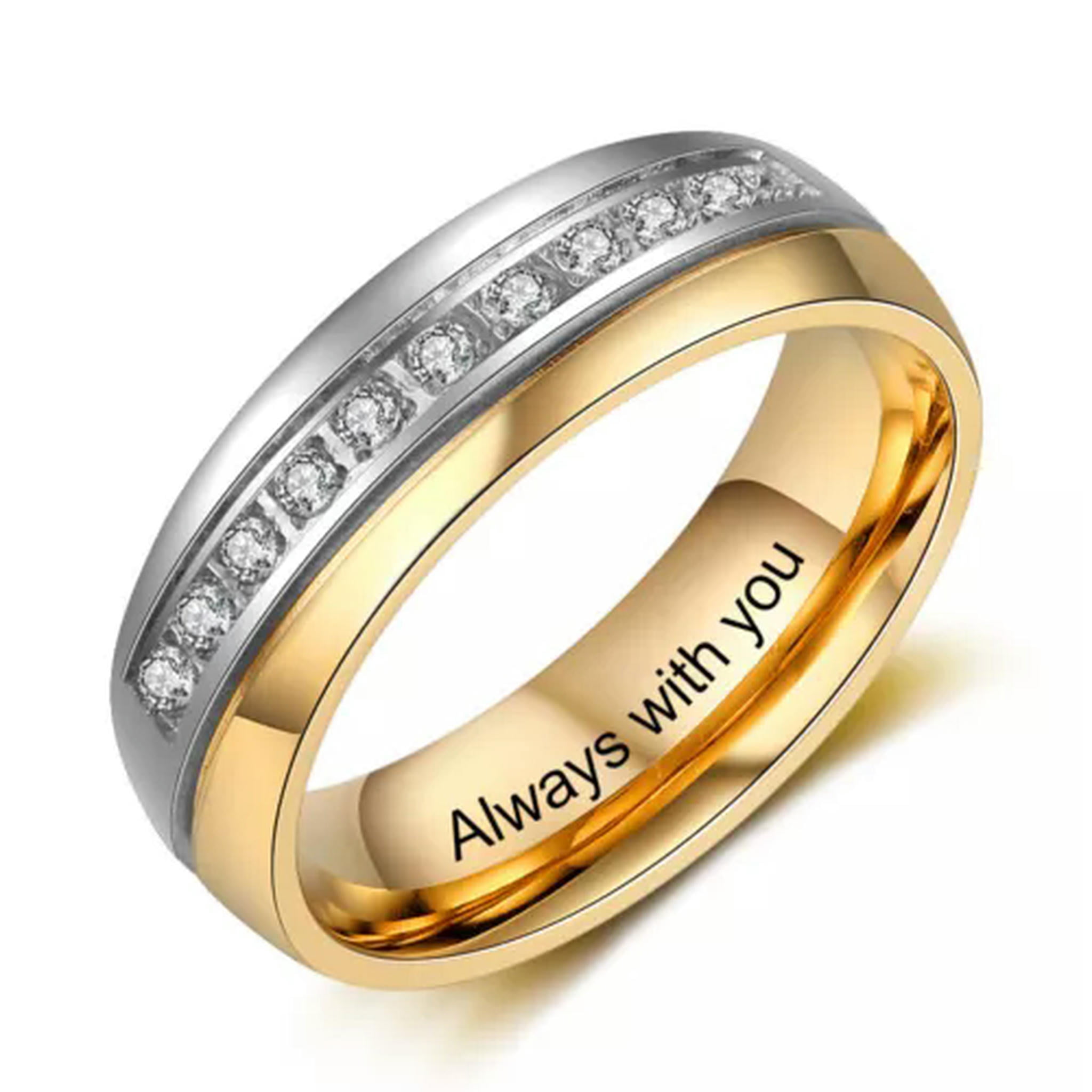 GAVONO Custom Engraving Promise Rings for Couples Matching His and Hers — free download