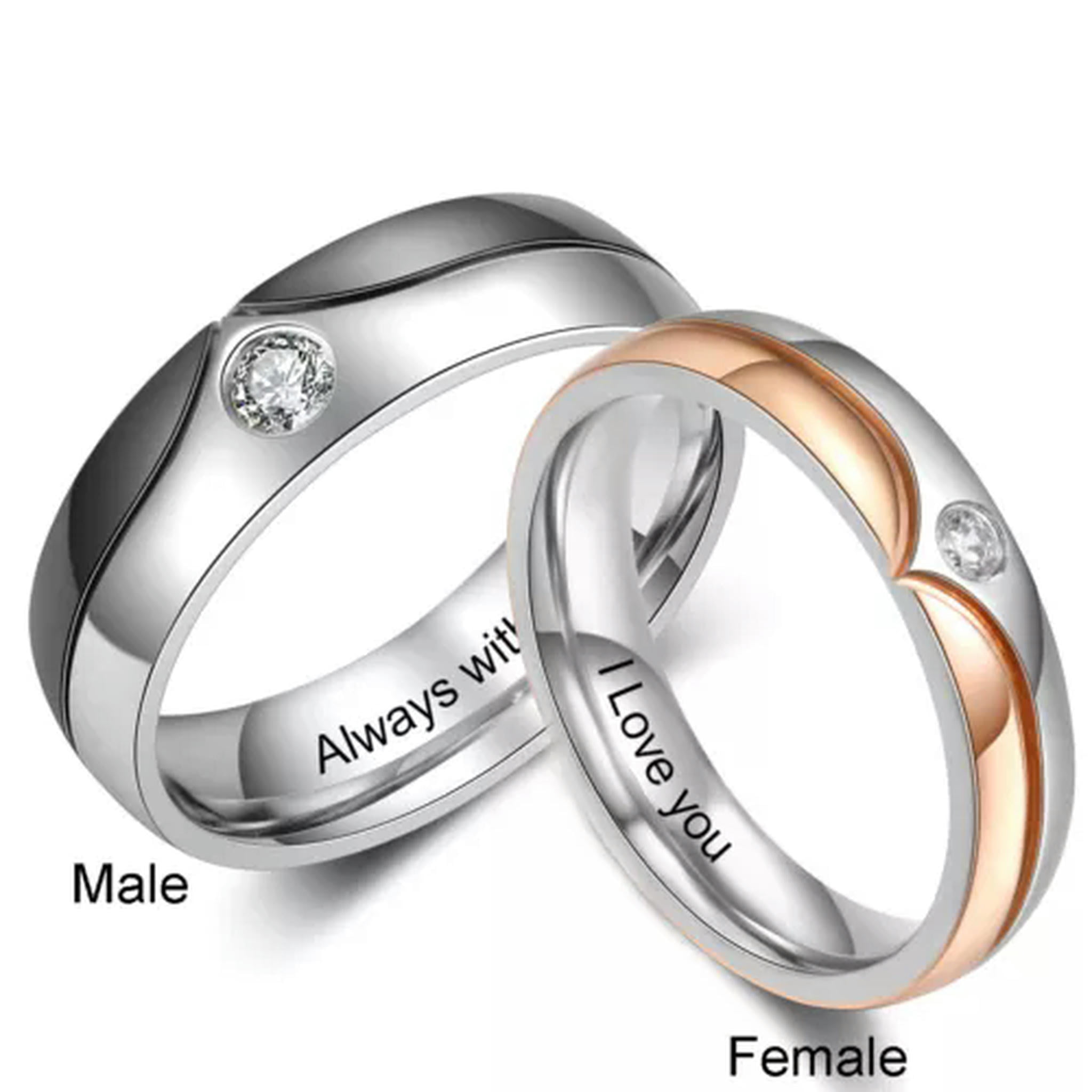 GAVONO Custom Engraving Promise Rings for Couples Matching His and Hers — free download