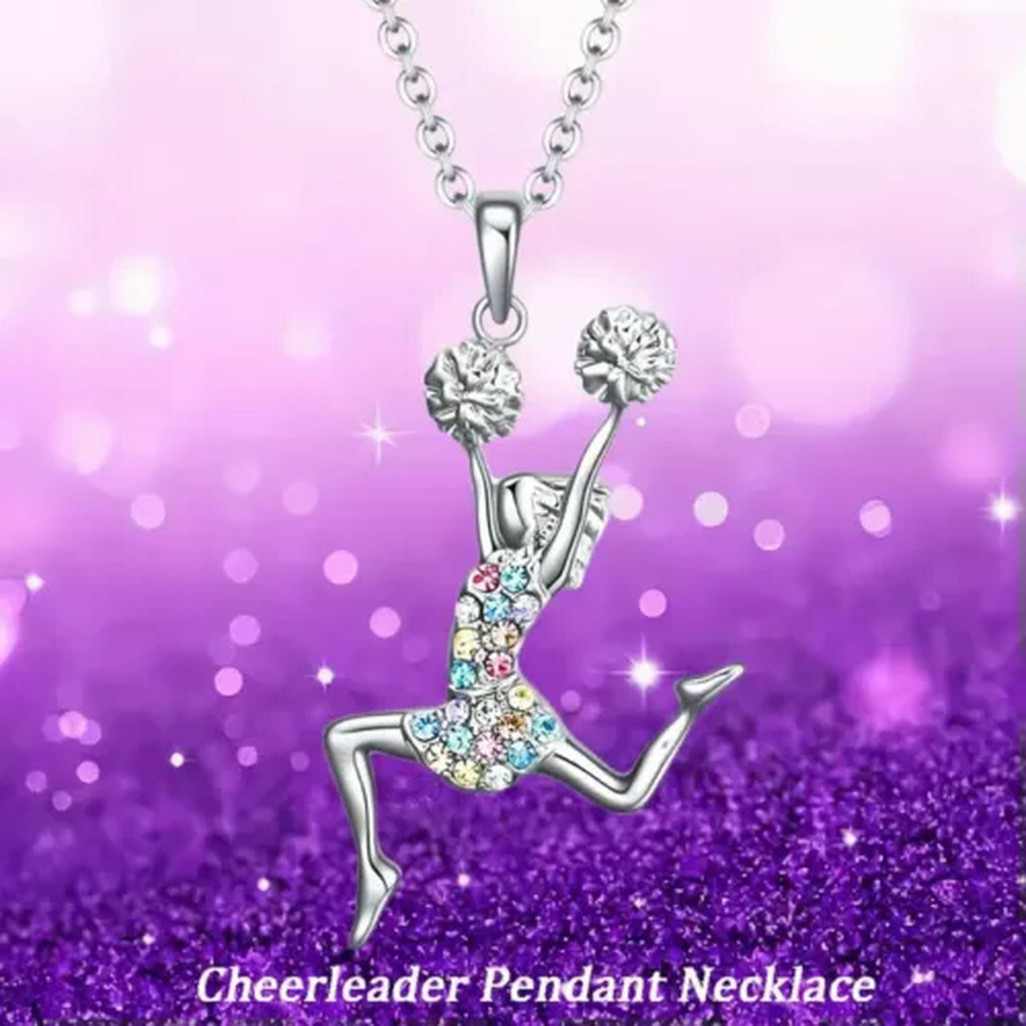 Ballerina Necklace Sterling Silver - Dancer Pendant With Pink Crystals, Jewelry Gift For Women & Girls