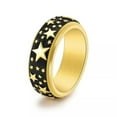 thumbnail image 1 of GAVONO Five Pointed Star Ring Stainless Steel Men and Women's Rotatable Decompression-gold-12, 1 of 7