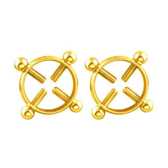 GAVONO Non-Piercing Nipple Ring Shield Sexy Body Jewelry For Women Girls Fake Piercing-Golden