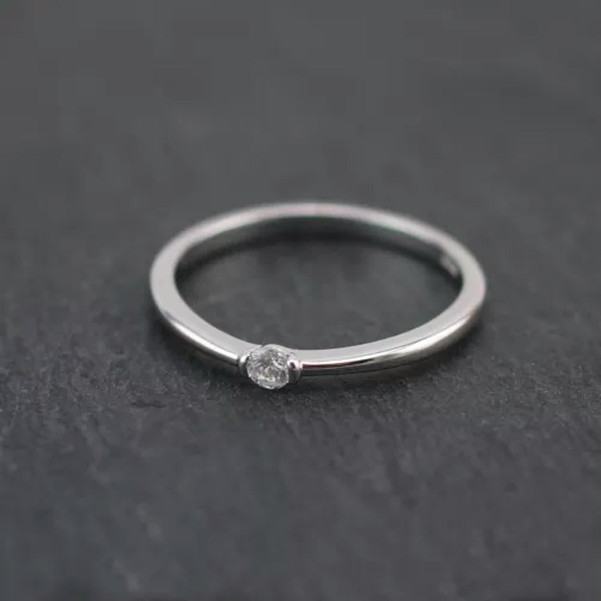 GAVONO Stackable Promise Ring 925 Sterling Silver Simple Plain Cz ...