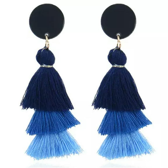 GAVONO Vintage Bohemian Earrings Women Long Tassel Fringe Dangle Earrings Boho Jewelry-Blue