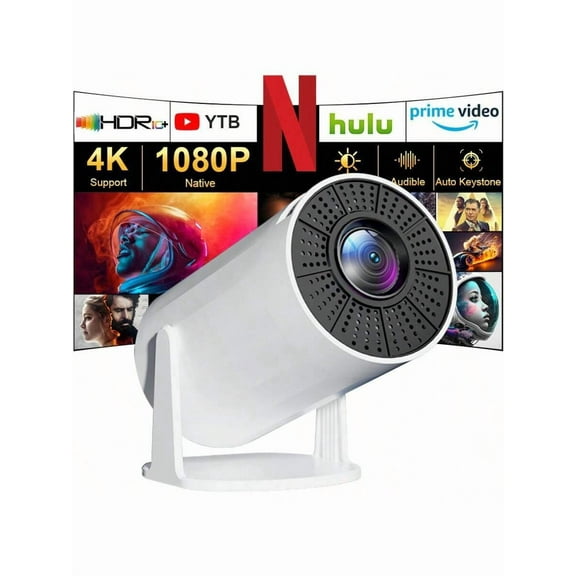 GAWFOLK 4K Mini Projector Bluetooth Portable, 200ANSI HD Home Theater Projector with 270° Tilt, Android 11.0, Includes Remote & Screen for Indoor Outdoor Movie Nights