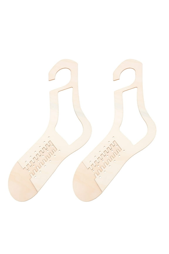 1 Pair Sock Blocker Knitted Sock Blocking Tool for Adults in Brown and Light .0x19.0x0.2in Wooden