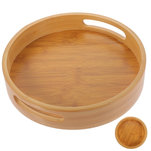 GAXIRE Round Serving Tray with Handles, Restaurant Quality, Ideal for Food Service and Home Use