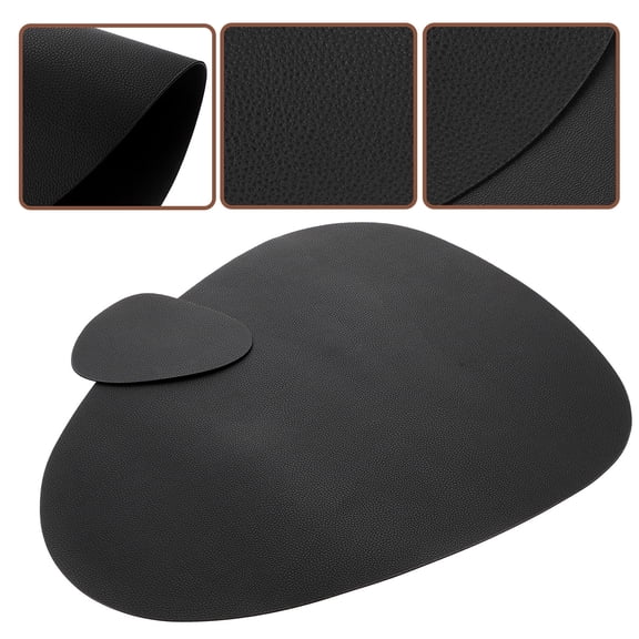 GAXIRE PU Table Coaster Place Mat Black PU 1 Set