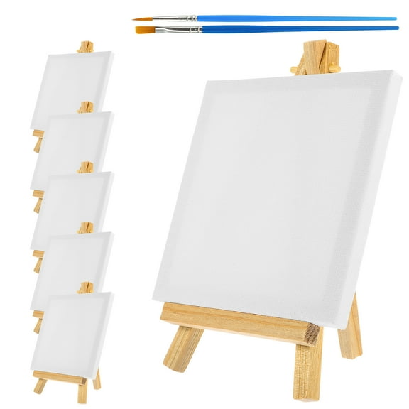 GAXIRE Small Canvas with Easel for Hobbyists Assorted Color DIY Painting Home Decoration 1 Set Back to School