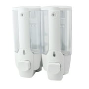 GAXIRE Double Foaming Wall Mount Soap and Lotion Dispenser Set for Bathroom, White, Easy to Refill and Use