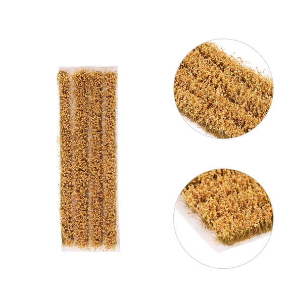 GAXIRE 1 Set Static Grass Strip Model for Landscape Design Golden Rectangular Plastic Wheat Grass Tuft in 17X5.5in