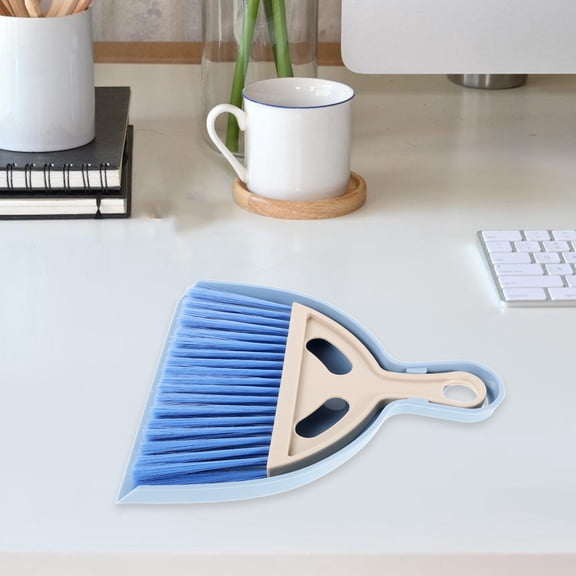 GAXIRE Mini Desktop Broom Set with Sky Nylon Bristles for Quick and & Office Cleaning, Compact and Portable Design