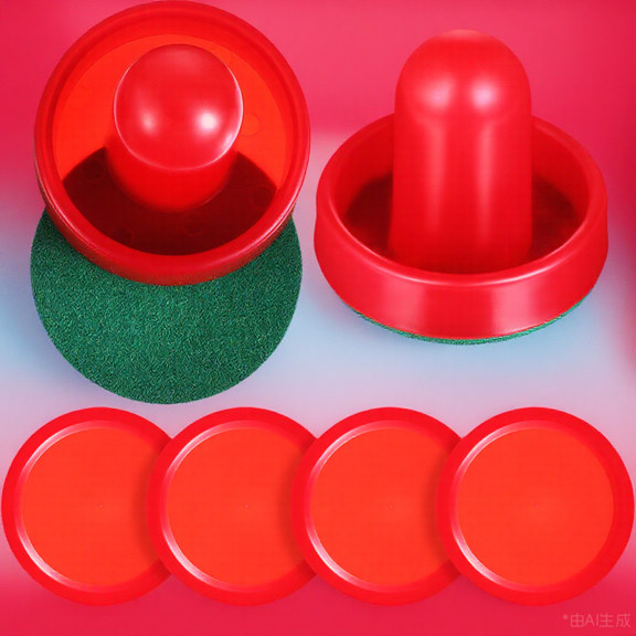 GAXIRE 1 Set of Ice Hockey Replacement Pucks Paddles Slider Pushers with Pads for Tables Game Accessories