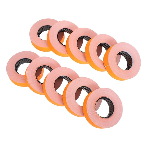 GAXIRE 10 Rolls Price Labels Labeler Paper Roll For Price Labeller Accessories Price Sticker Labels Retail Price Tags Price Marker Labeler Paper MX-6600 Orange