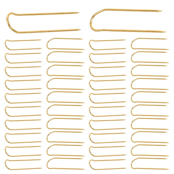 GAXIRE 100pcs Golden Steel Push Pins for Sewing Fabric Positioning, Metal Pins for Crafts and Office Use