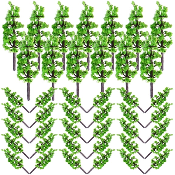 GAXIRE 100pcs Miniature Landscape Accessories Set for Model Trains, Railway Layouts, Dioramas, and Model Railroad Scenery