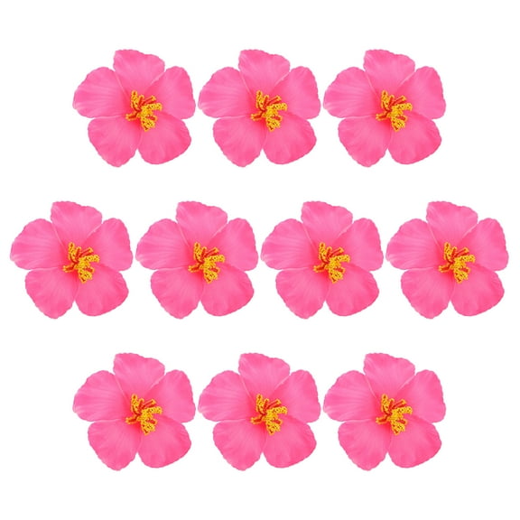 GAXIRE 10pcs Hawaiian Tropical Flowers Hibiscus Flowers Pink EVA Photography Prop