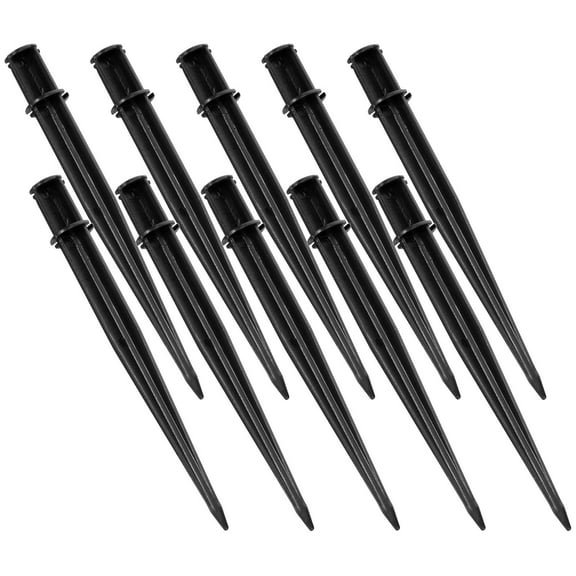GAXIRE 10Pack Black Plastic Replacement Stakes for Solar Lights and Path Lights Durable Outdoor Ground