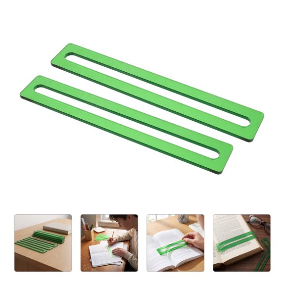 GAXIRE 10Pcs Acrylic Book Reading Strips Green Translucent Flexible for Guided Reading Sessions