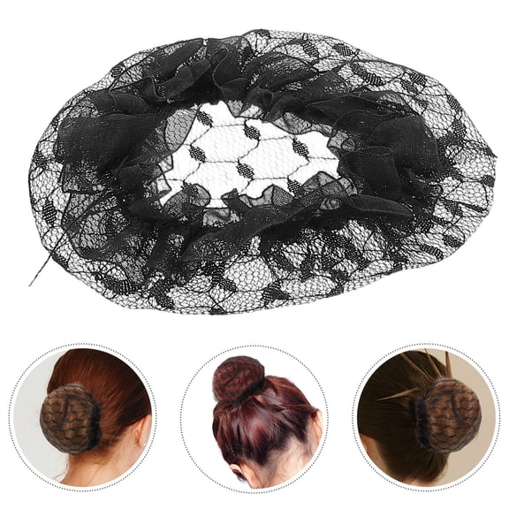 GAXIRE 10Pcs Beige Breathable Mesh Hair Nets Dance Hair Accessories Elastic Bun Covers