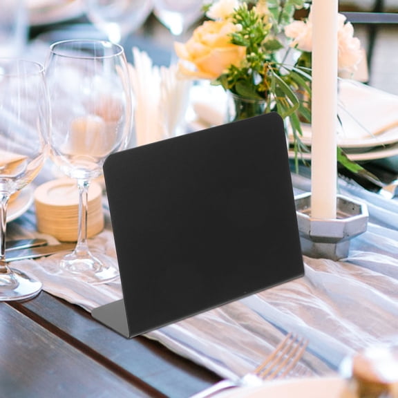 GAXIRE 10Pcs Black Acrylic Dry Erase Board for Table Number Holder and Menu Display