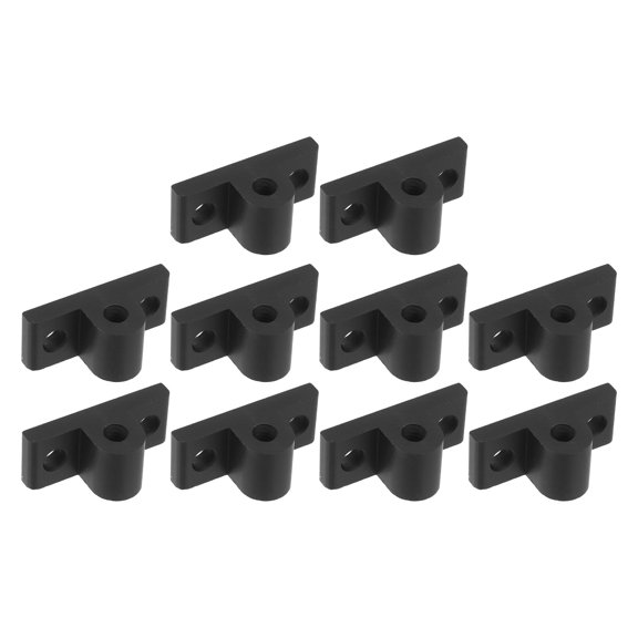 GAXIRE 10Pcs Black Aluminum Extrusion Leg Mount Bracket with Caster Base Plate for Home Frame Support