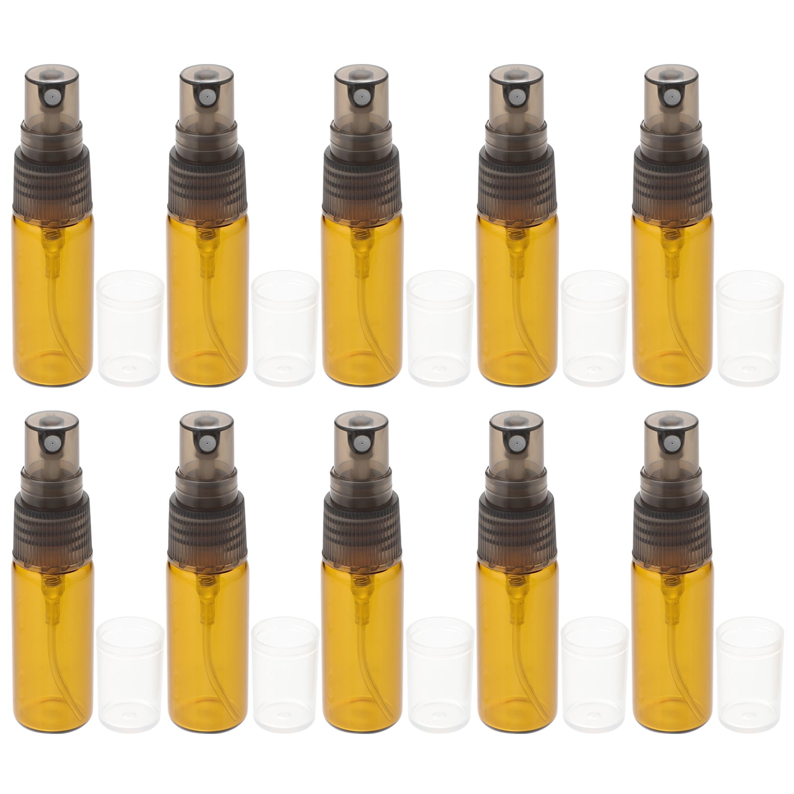 GAXIRE 10Pcs Compact Brown Spray Bottle Glass Refillable with Fine Mist ...