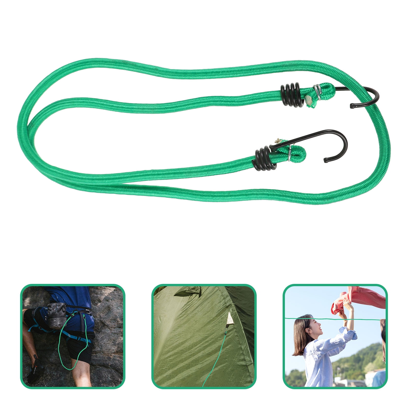 GAXIRE 10Pcs Bungee Cords for Outdoor Camping Ropes with Hook and Iron Material for Travelers