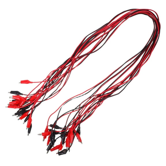 GAXIRE 10Pcs Dual Ended Jumper Cords with Alligator Clips Durable Electrical Test Cable for Home Use